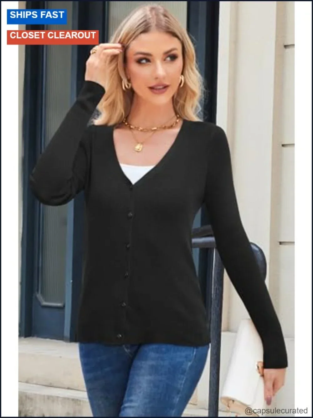 Wool Blended Ribbed Cardigan Lightweight Long Sleeve Button Down Knit Top